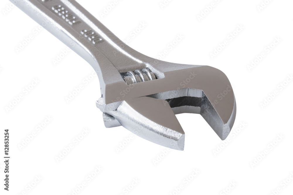 Stainless steel wrench isolated on white background Stainless steel wrench isolated on white background