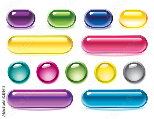 Set of glossy buttons for design