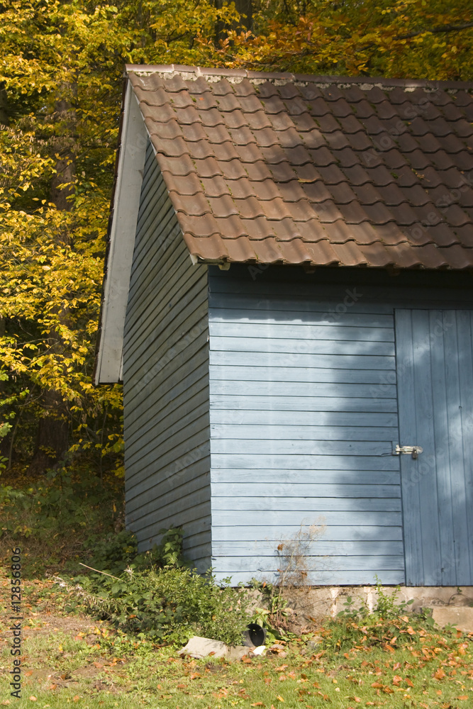 Alter Holzschuppen in Nahaufnahme