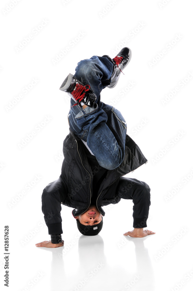 Hip Hop Dancer On Head Stand