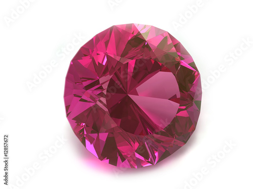 Ruby gemstone isolated on white background