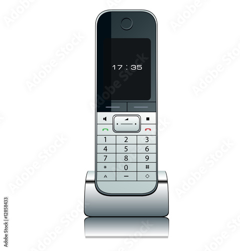 Modern wireless phone, vector illustration.