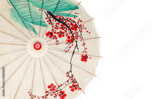 Isolated half oriental umbrella