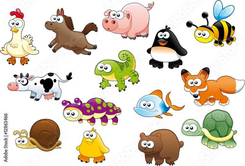 Cartoon animals and pets