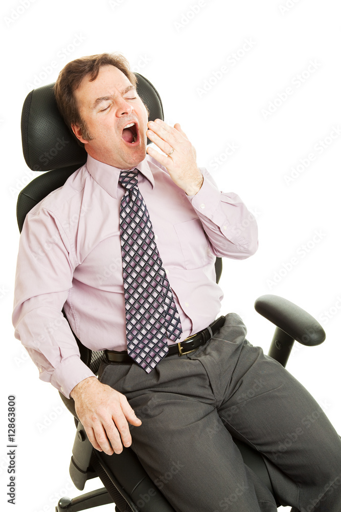 Naklejka premium Bored Sleepy Businessman
