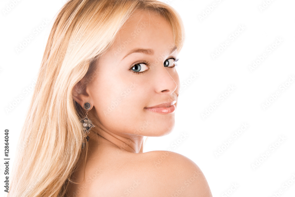 Close-up portrait of a beautiful young blond woman Close-up portrait of a beautiful young blond woman