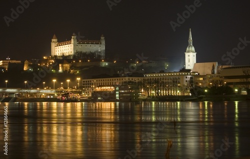 Cityscape of Bratislava old town in the night