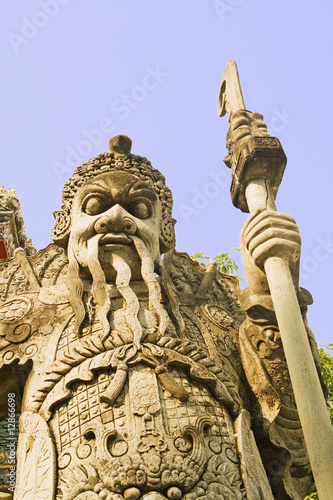 Thai Guardian Statue at Wat Pho in Bangkok  Thailand.