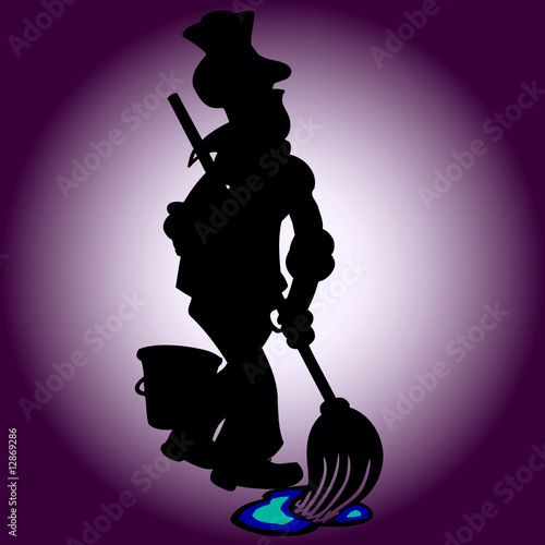 sweeper vector silhouettes