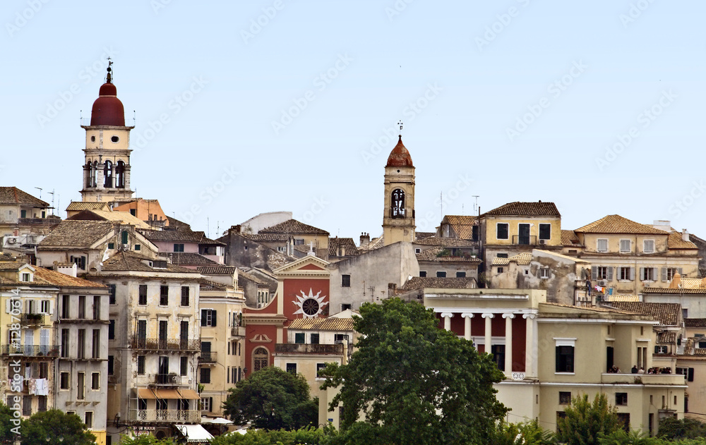 Old city of Corfu in Greece