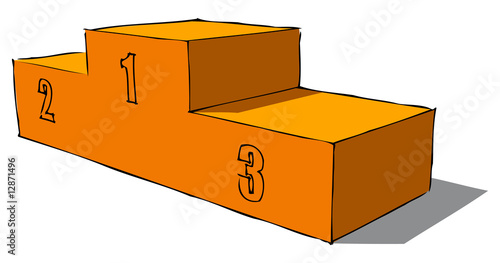 Podium for winner. Hand drawn.
