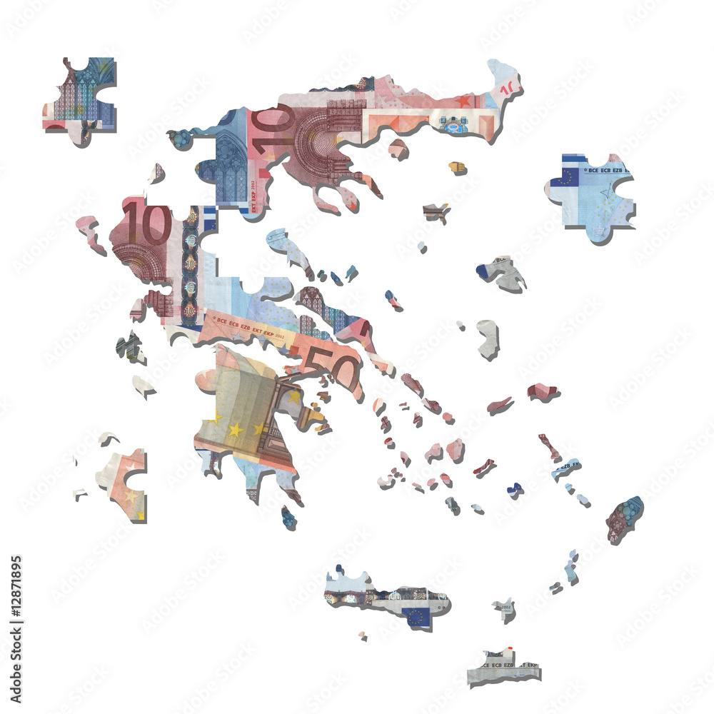 Greece euros map jigsaw