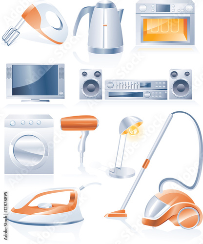 Vector household appliances icons
