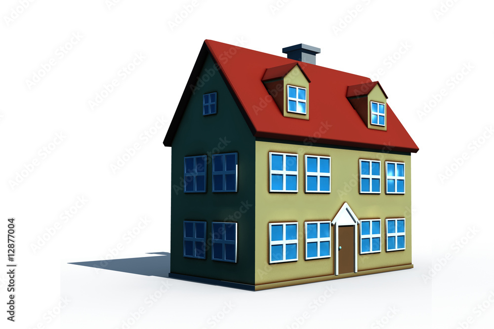 isolated big house - 3d render illustration on white isolated big house - 3d render illustration on white