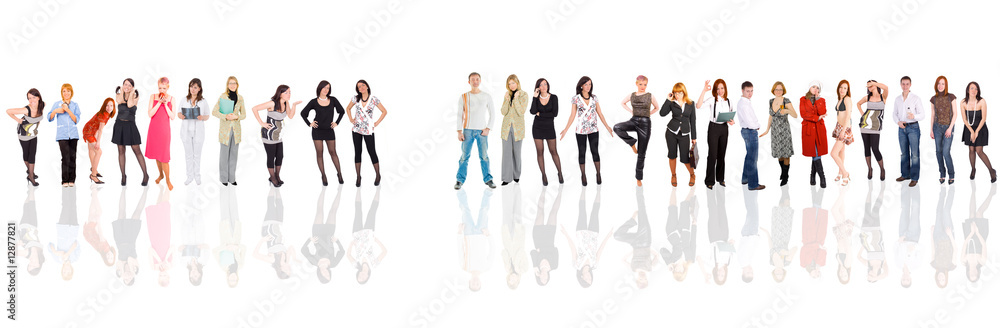 Obraz premium Group of people isolated over white