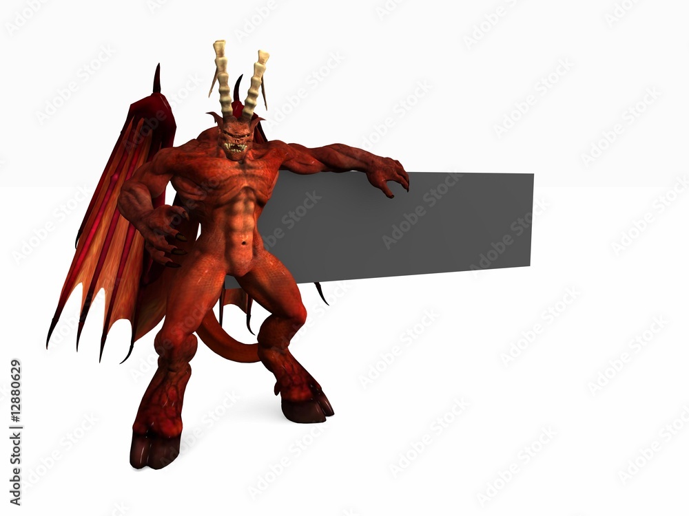 Fototapeta premium demon and banner