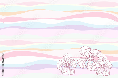 fond vagues et fleurs