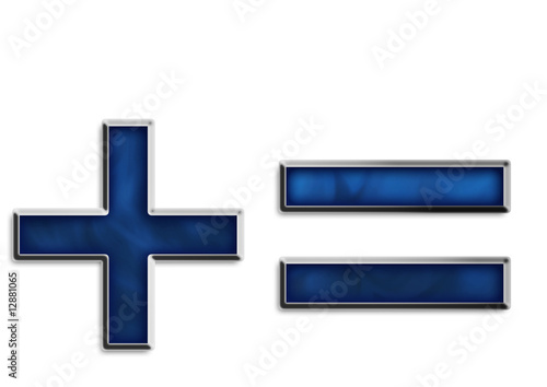 Plus & equal sign in smokey blue & steel