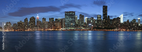 New York city skyline panoramic at night