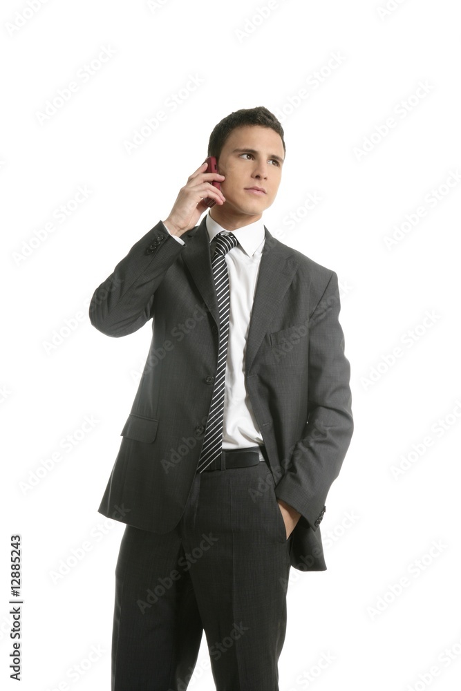 Businessman talking with cell mobile phone Businessman talking with cell mobile phone