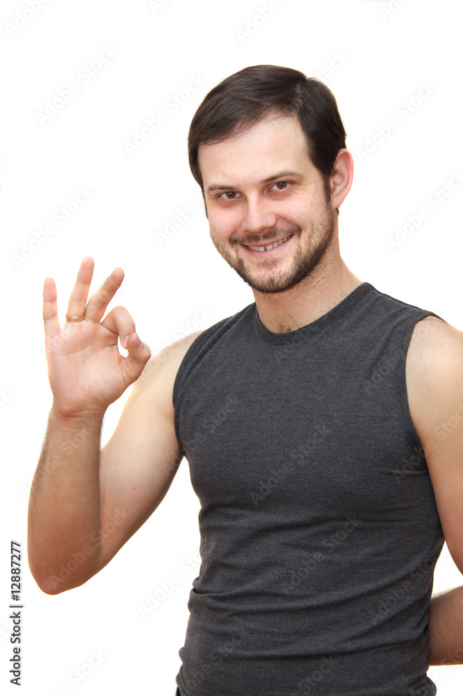 man show ok gesture man show ok gesture