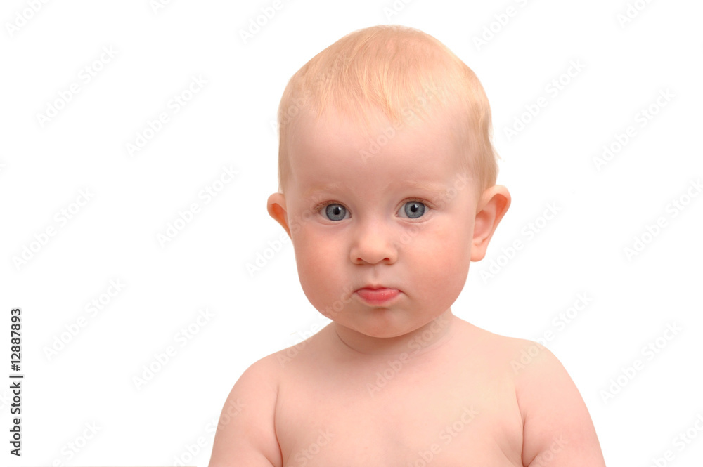 Portrait of the child on a white background Portrait of the child on a white background