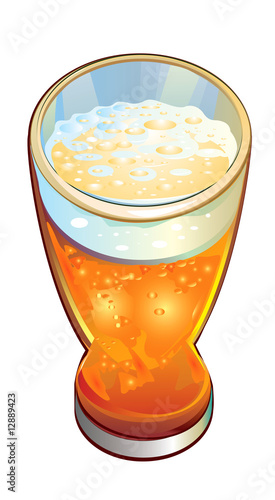 Glass of beer, vector.