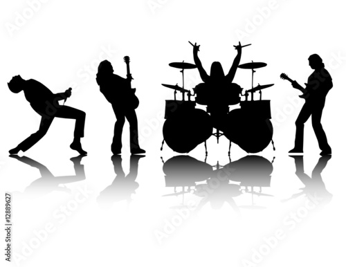 the vector musicans silhouettes set