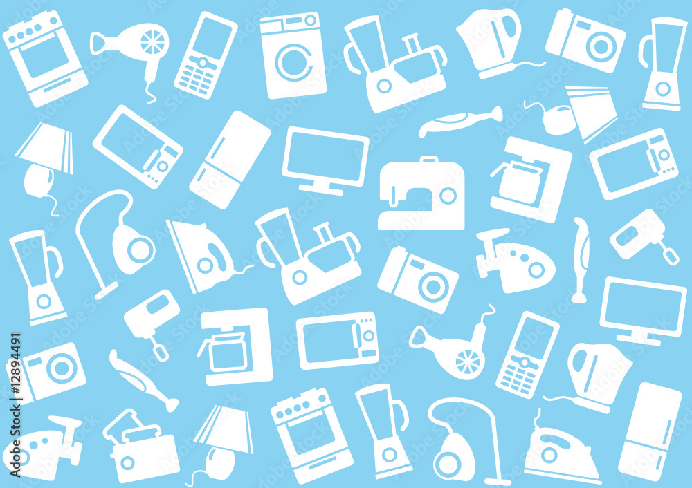 Home appliances a background Home appliances a background