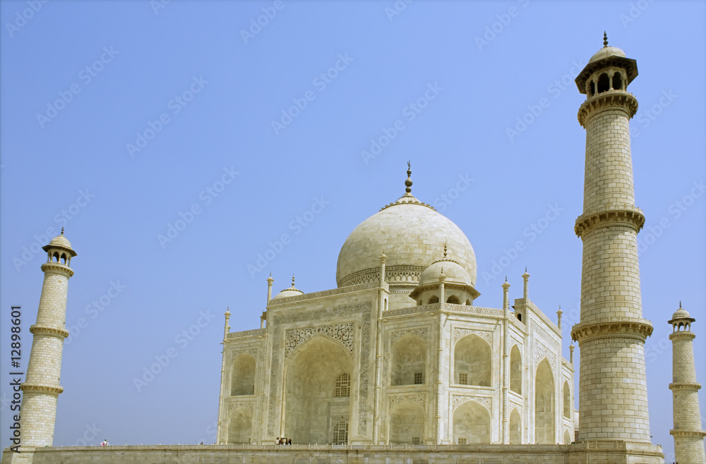 Side view of the Taj Mahal at Agra, India