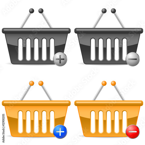 Warenkorb - schwarz, orange