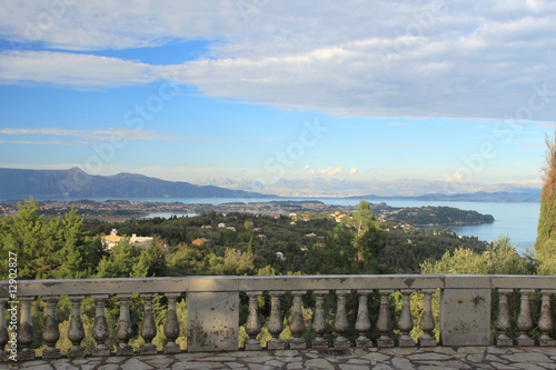 View on Corfu island from Achillion Palace