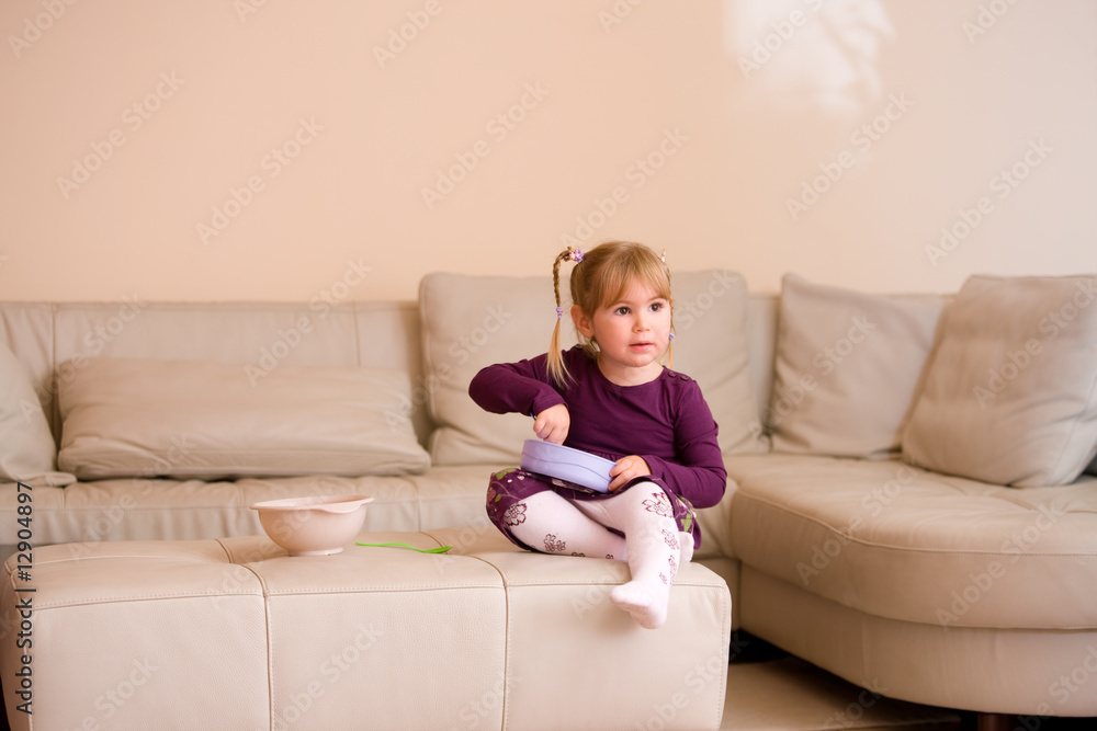 Little girl playing Little girl playing