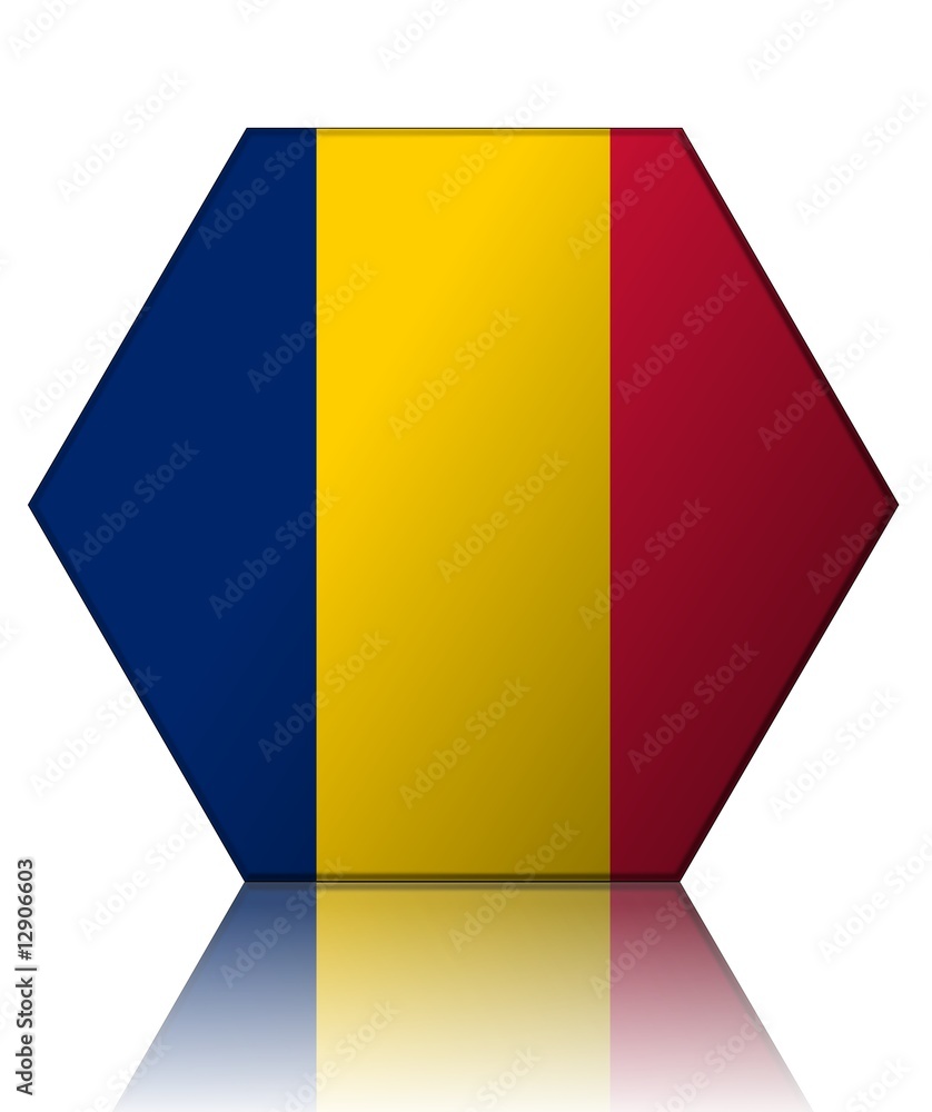 Fototapeta premium tchad drapeau hexagone chad flag
