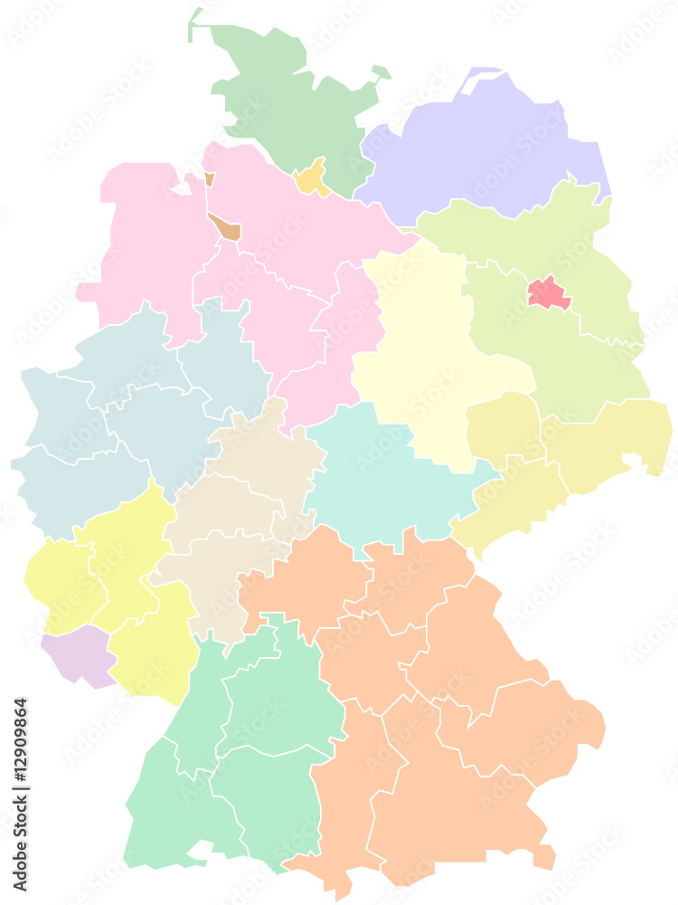 Fototapeta premium Deutschland - Bundesländer und Regionen nach NUTS-2 level