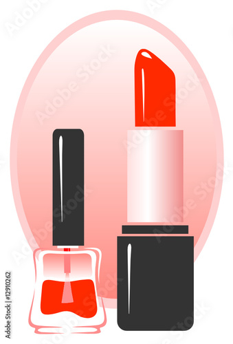 lipstick and nail polish