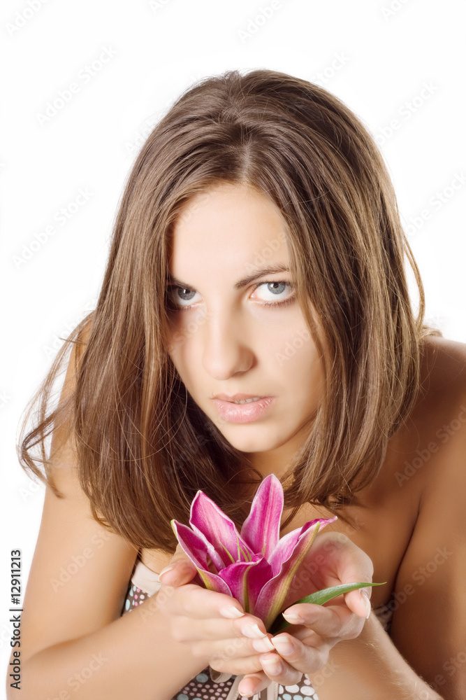 Woman and flower