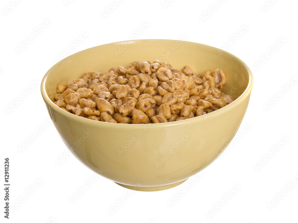 Corn-flakes in a transparent bowl Corn-flakes in a transparent bowl