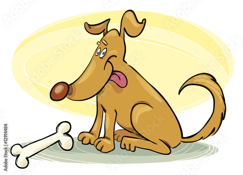 Happy Dog with Bone
