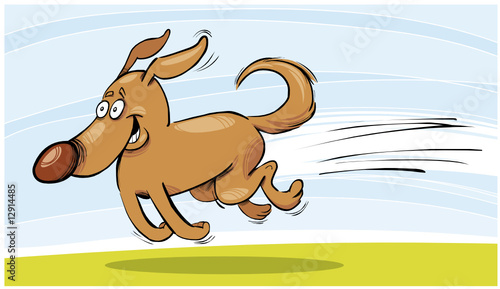 Funny running Dog