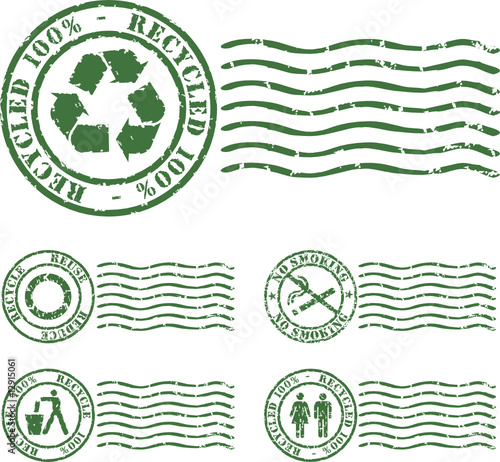 ecologic vector rubber stamp with green ink