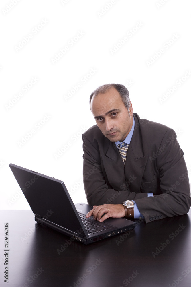 Business man working with laptop Business man working with laptop