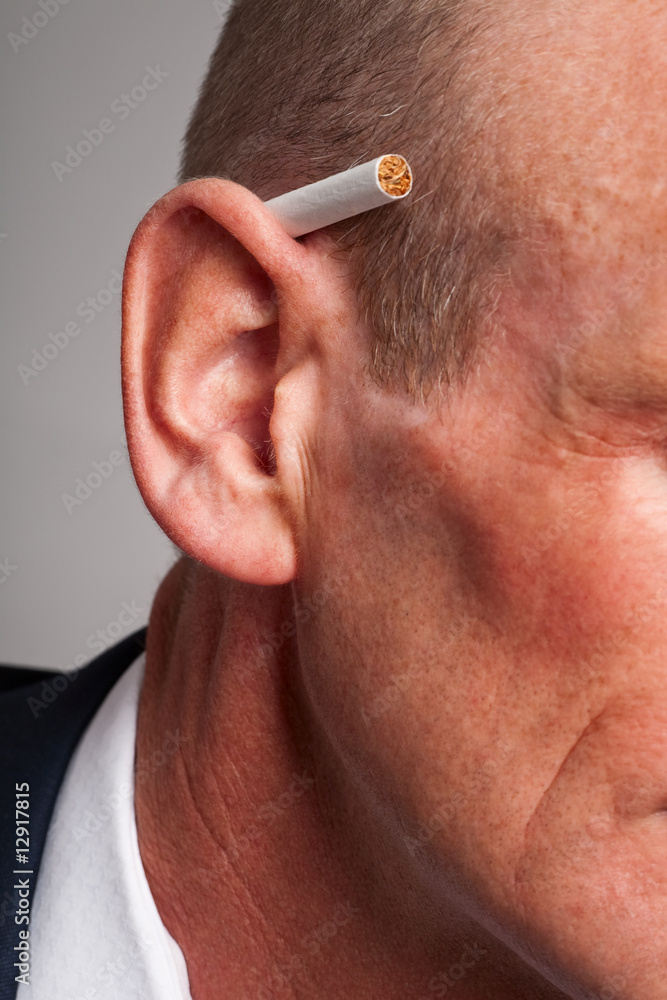 Cigarette Behind Ear Stock Photo Adobe Stock