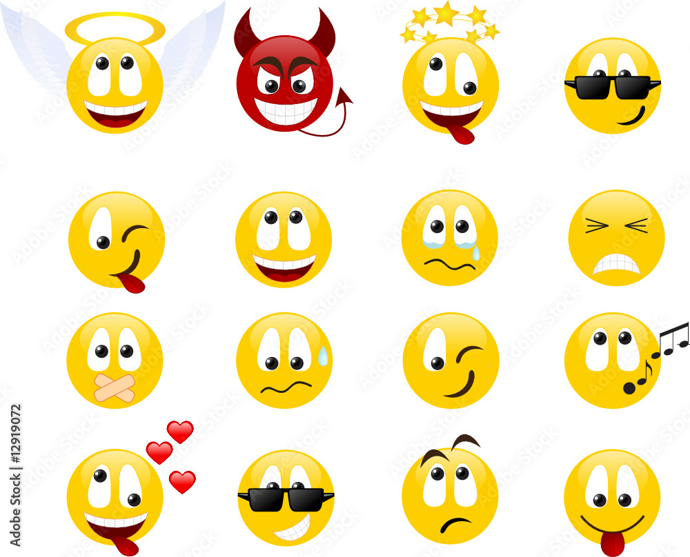 Collection of smiles. Vector illustration. Collection of smiles. Vector illustration.
