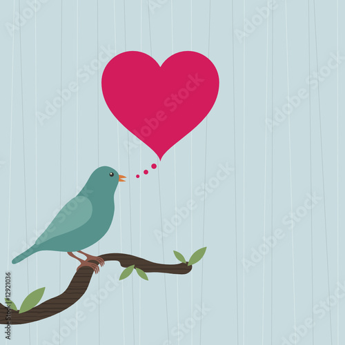 bird with heart speech bubble
