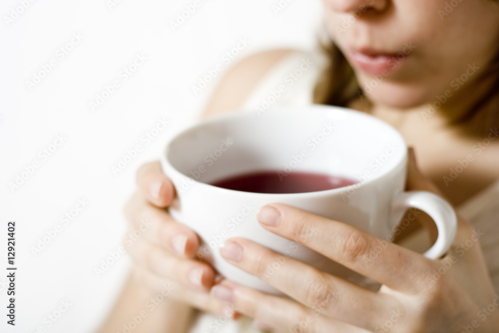 woman with tea woman with tea