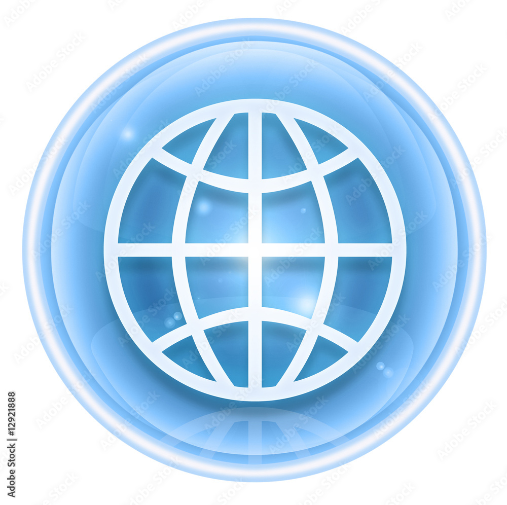 World icon ice, isolated on white background. World icon ice, isolated on white background.