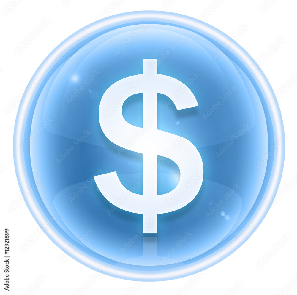 Dollar icon ice, isolated on white background Dollar icon ice, isolated on white background