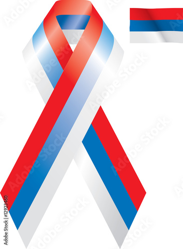 Ribbon - Serbian flag photo