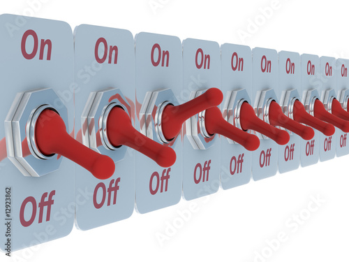 row red switch on a white b...